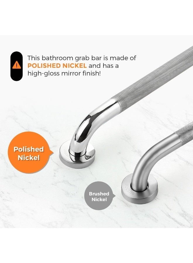 WALALLA 2 Pack Bath Safety Grab Bars for Bathtubs and Showers,135° Angled Shower Grab Bar for Seniors Knurled Stainless Steel Handicap Grab Bars for Wall - Image 3